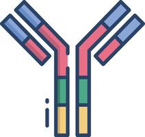 Antibody linear color illustration vector