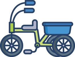 Bicycle linear color illustration vector