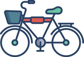 Bicycle linear color illustration vector