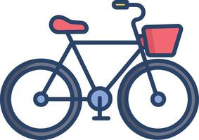 Bicycle linear color illustration vector