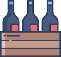 Bottle linear color illustration vector