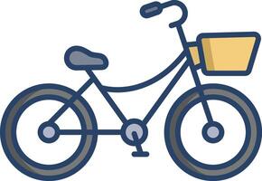 Bicycle linear color illustration vector