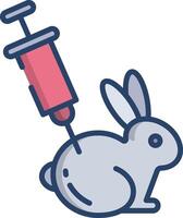 Animal testing linear color illustration vector