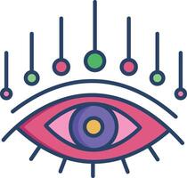 Eye linear color illustration vector