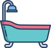 Shower linear color illustration vector