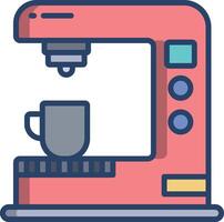 Coffee maker linear color illustrations vector