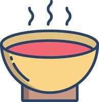 Soup linear color illustration vector
