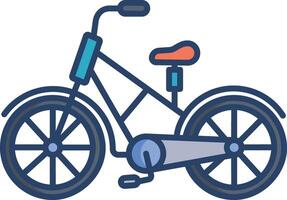 Bicycle linear color illustration vector