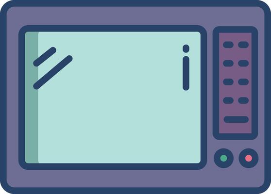 Oven linear color illustration