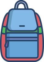 Backpack linear color illustration vector