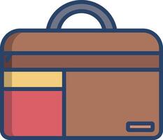 Backpack linear color illustration vector