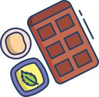 bebé comida caja lineal color ilustración vector