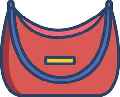 Vanity bag linear color illustration vector