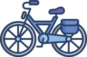 Bicycle linear color illustration vector