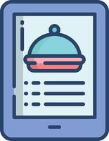 tab food menu linear color illustration vector
