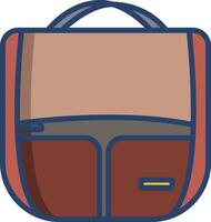 Backpack linear color illustration vector