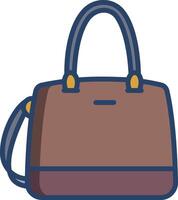 Vanity bag linear color illustration vector