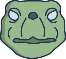 Turtle face linear color illustration vector