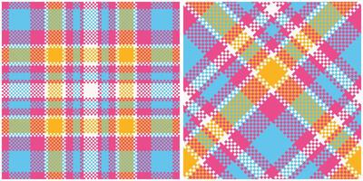 Plaids Pattern Seamless. Checker Pattern Seamless Tartan Illustration Set for Scarf, Blanket, Other Modern Spring Summer Autumn Winter Holiday Fabric Print. vector