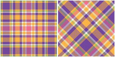 Plaid Patterns Seamless. Gingham Patterns Seamless Tartan Illustration Set for Scarf, Blanket, Other Modern Spring Summer Autumn Winter Holiday Fabric Print. vector