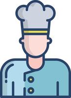 Chef hat linear color illustration vector