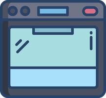 Microwave linear color illustration vector