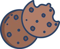 Cookies linear color illustration vector