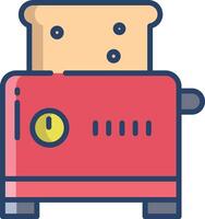 Toaster maker linear color illustration vector