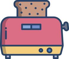 Toast Maker linear color illustration vector