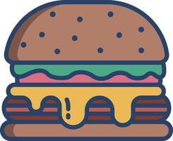 Burger linear color illustration vector