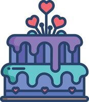 cake linear color illustration vector