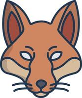 Fox face linear color illustration vector