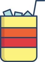 Ice Bucket linear color illustration vector