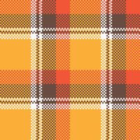 Plaid Pattern Seamless. Checkerboard Pattern Traditional Scottish Woven Fabric. Lumberjack Shirt Flannel Textile. Pattern Tile Swatch Included. vector