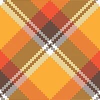 Plaid Pattern Seamless. Checkerboard Pattern Traditional Scottish Woven Fabric. Lumberjack Shirt Flannel Textile. Pattern Tile Swatch Included. vector