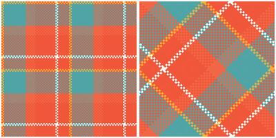 Tartan Pattern Seamless. Sweet Checkerboard Pattern Seamless Tartan Illustration Set for Scarf, Blanket, Other Modern Spring Summer Autumn Winter Holiday Fabric Print. vector