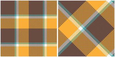 Plaid Pattern Seamless. Checker Pattern Seamless Tartan Illustration Set for Scarf, Blanket, Other Modern Spring Summer Autumn Winter Holiday Fabric Print. vector