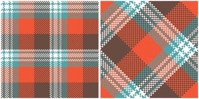 Plaid Pattern Seamless. Scottish Tartan Pattern Traditional Scottish Woven Fabric. Lumberjack Shirt Flannel Textile. Pattern Tile Swatch Included. vector