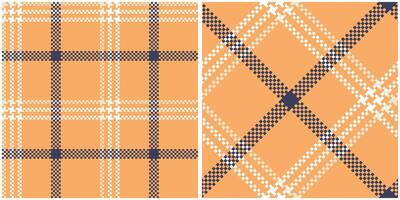 Plaid Patterns Seamless. Classic Plaid Tartan Traditional Scottish Woven Fabric. Lumberjack Shirt Flannel Textile. Pattern Tile Swatch Included. vector