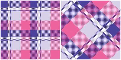 Plaid Patterns Seamless. Tartan Plaid Seamless Pattern. Seamless Tartan Illustration Set for Scarf, Blanket, Other Modern Spring Summer Autumn Winter Holiday Fabric Print. vector