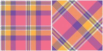 Scottish Tartan Pattern. Tartan Plaid Seamless Pattern. Seamless Tartan Illustration Set for Scarf, Blanket, Other Modern Spring Summer Autumn Winter Holiday Fabric Print. vector