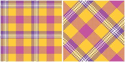 Tartan Plaid Pattern Seamless. Scottish Tartan Seamless Pattern. Seamless Tartan Illustration Set for Scarf, Blanket, Other Modern Spring Summer Autumn Winter Holiday Fabric Print. vector