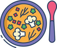 Soup linear color illustration vector
