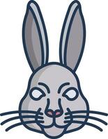 Conejo cara lineal color ilustración vector