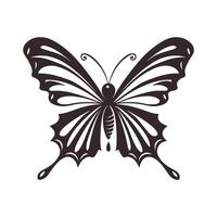 butterfly silhouette on white background vector