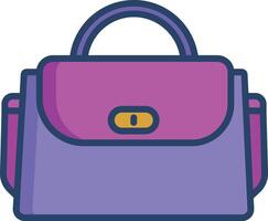 Office Bag linear color illustration vector