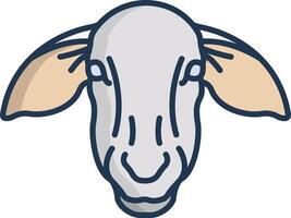 Sheep face linear color illustration vector