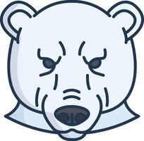 Polar bear face linear color illustration vector