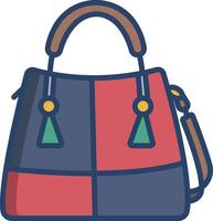 Vanity bag linear color illustration vector