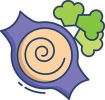 broccoli puree linear color illustration vector